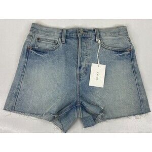 Cello Women Medium Denim Shorts Blue High Rise Cutoff Frayed NWT